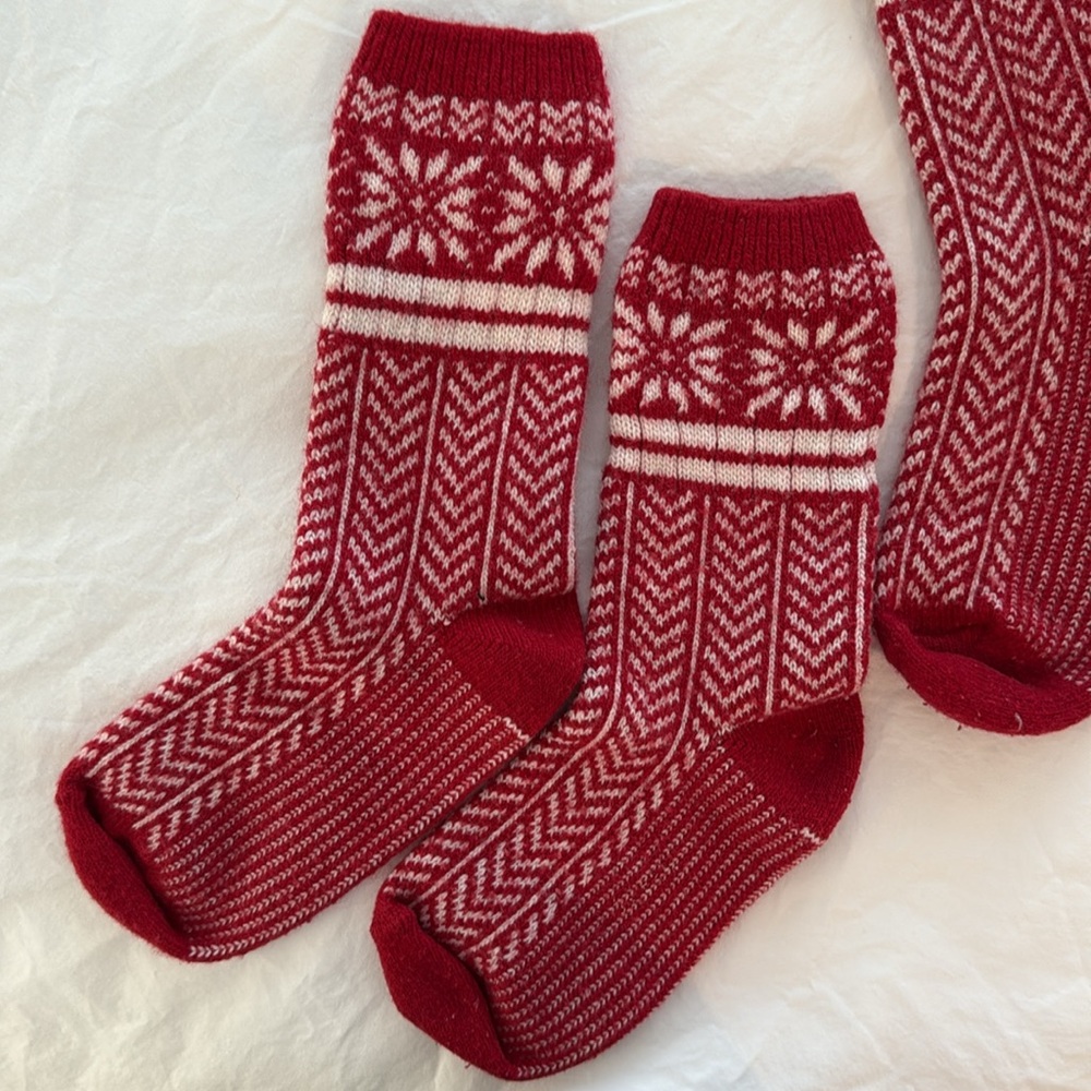 Red and white Patterned JCrew wool Socks - Picture 2 of 6